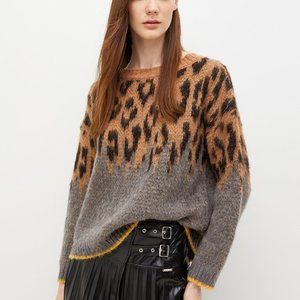 NWT Liu.Jo Leopard Oversized Crew neck Sweater size XS